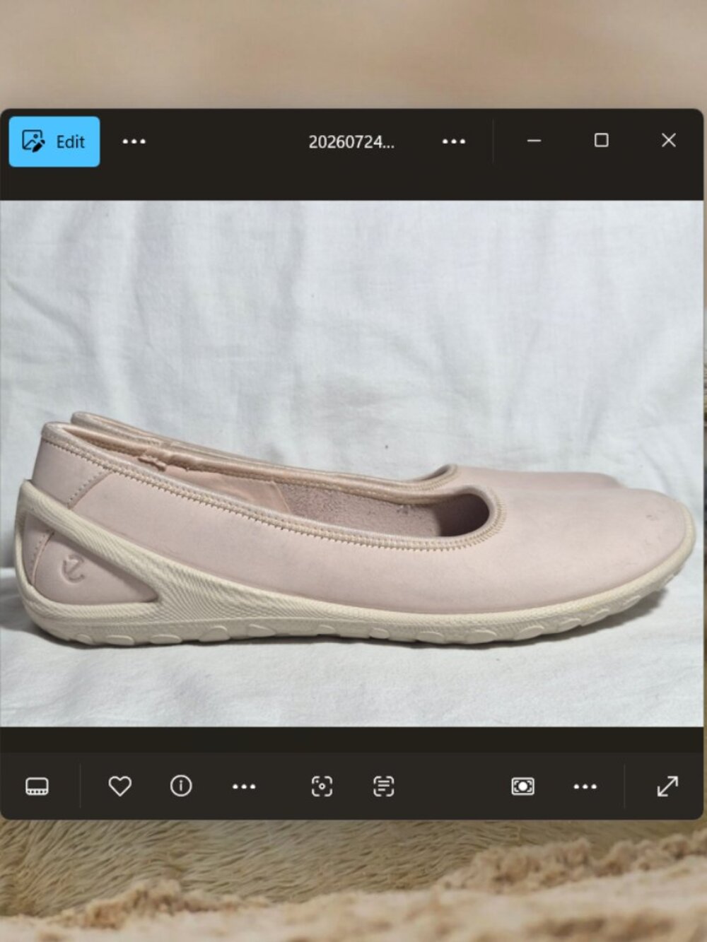 ECCO Sport BIOM Lite Pink RoseDust Skimmer Ballerina Sneaker Flats Size 10-10.5
